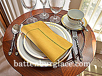 Honey Gold colored Hemstitch Diner Napkin. 18x18". - Click Image to Close